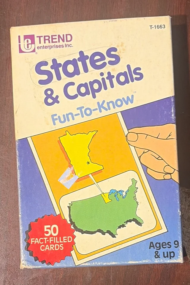 States and Capitals Cards