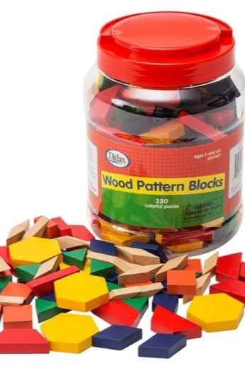 Wood Pattern Blocks- 250 pieces